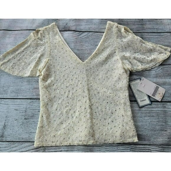 Metaphor Petite Women's Size SP Top/Blouse New With tags Cream/Off White - Picture 14 of 16